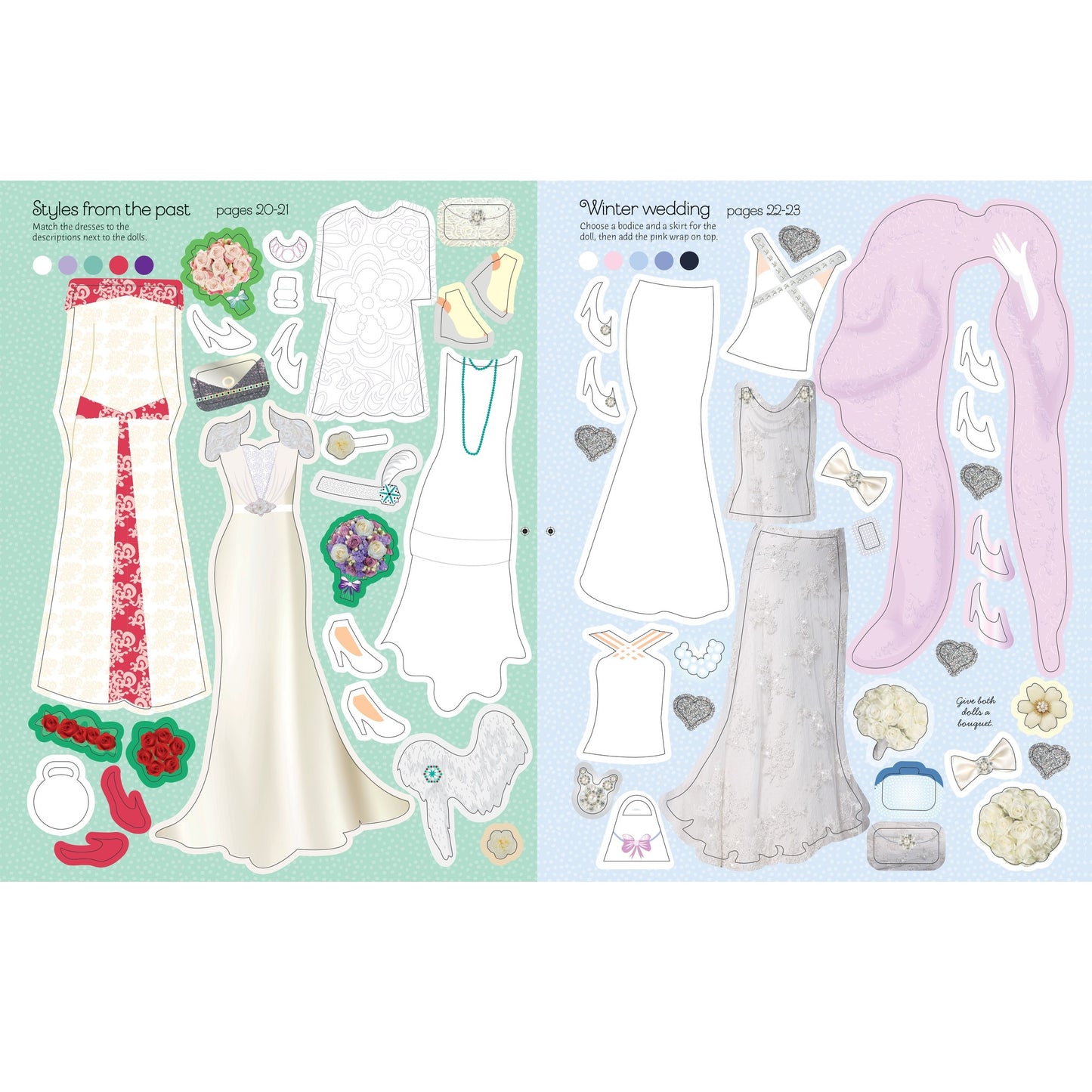 Usborne Sticker Dolly Dressing Fashion Designer Wedding Collection 貼紙娃娃時裝設計師 - 婚禮系列貼紙書