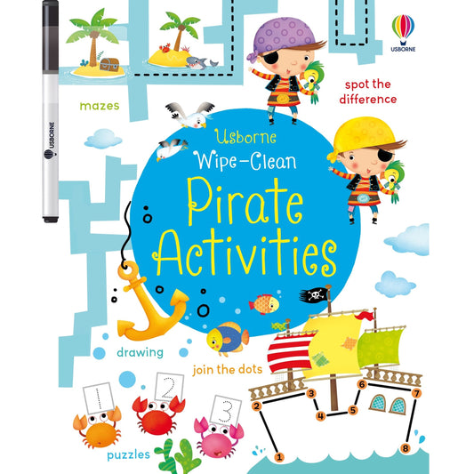 Usborne Wipe-Clean Pirate Activities Writing Skill Book 可擦寫的海盜活動寫字訓練書