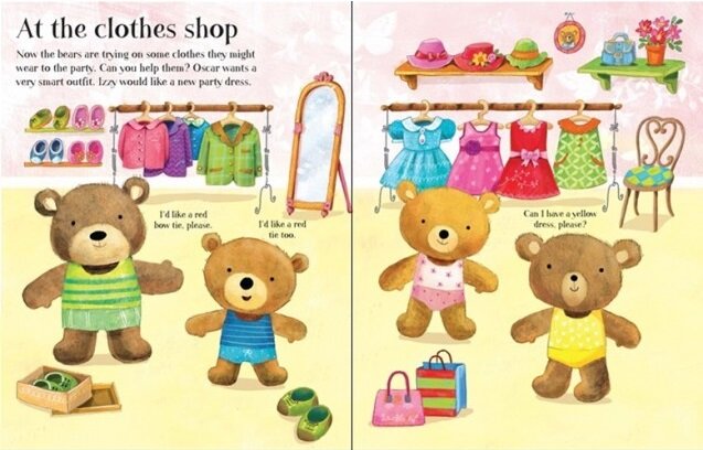 Usborne Dress the Teddy Bears Going to the Shops Sticker Book 貼紙書