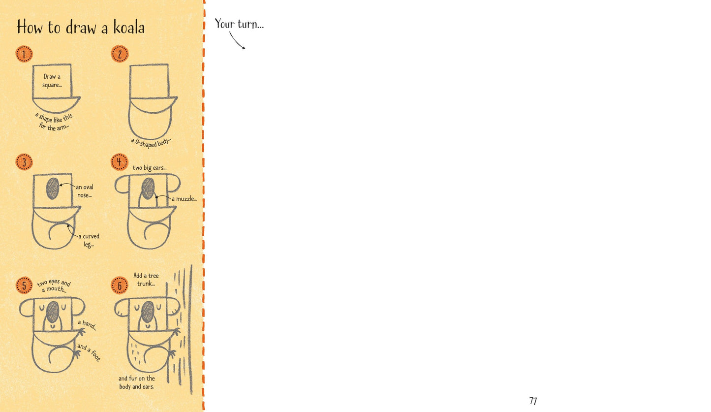 Usborne Step-by-Step Drawing Book Animals 逐步畫動物繪畫填色書