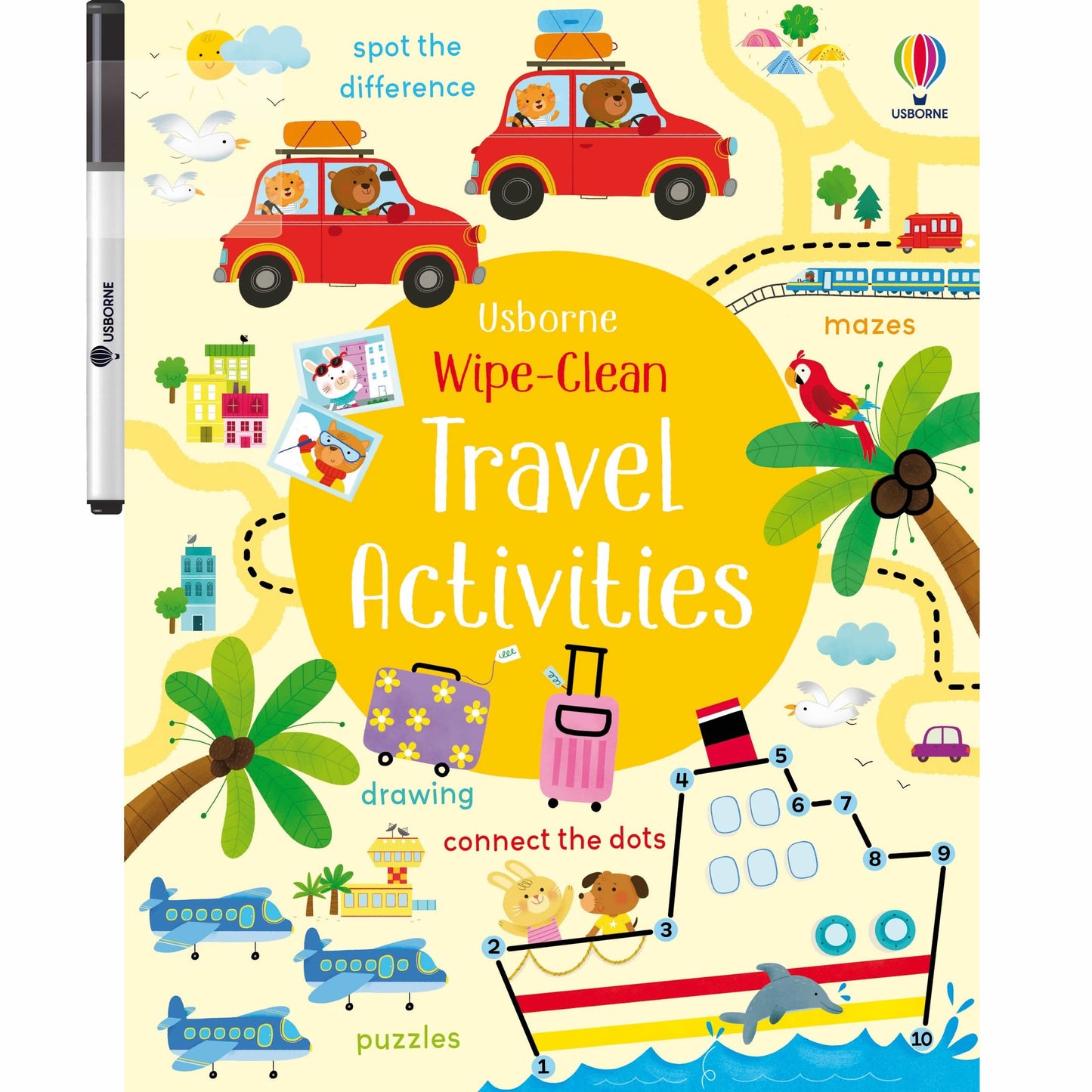 Usborne Wipe-Clean Travel Activities Practise Pen Control Activity Book 可擦寫的旅行活動 寫字訓練遊戲書