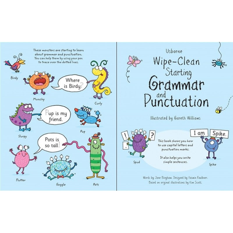 Usborne Wipe-clean Starting Grammar and Punctuation for Kindergarten 可擦寫 幼兒語法和標點入門遊戲書