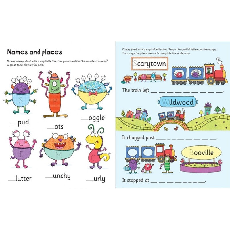 Usborne Wipe-clean Starting Grammar and Punctuation for Kindergarten 可擦寫 幼兒語法和標點入門遊戲書