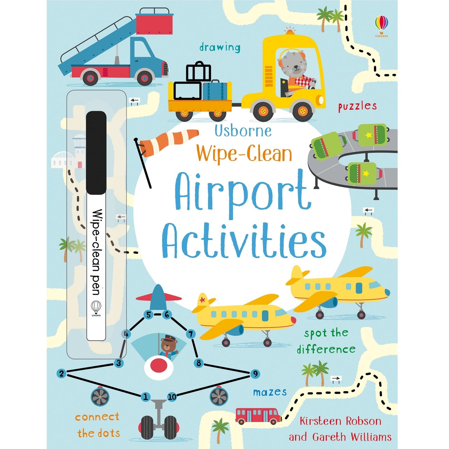 Usborne Wipe-Clean Airport Activities Writing Skill Book 可擦寫的機場活動寫字訓練書