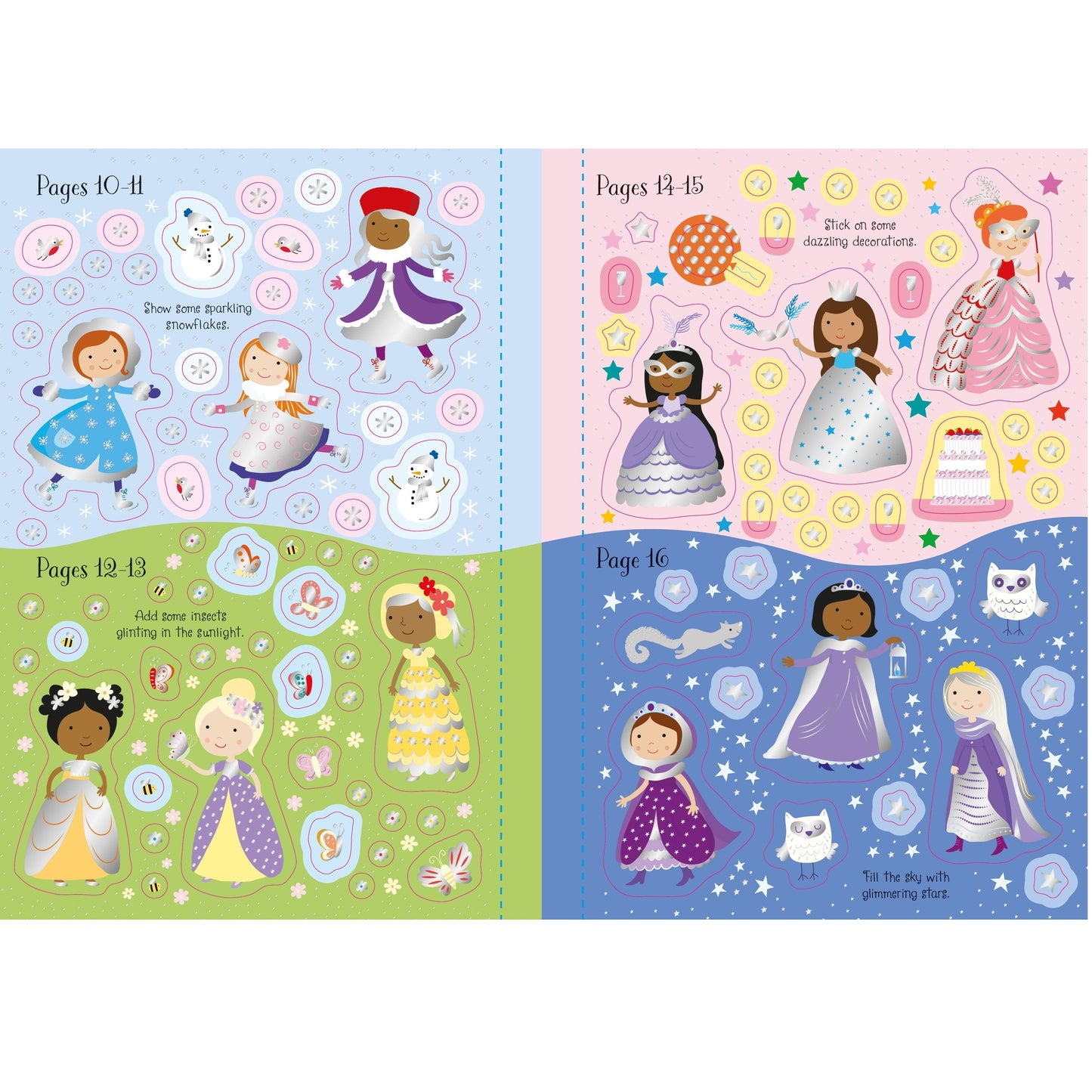 Usborne Sparkly Princess Sticker Book 閃亮公主貼紙書