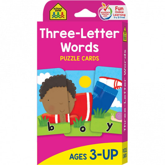 Hinkler School Zone Three-Letter Words Puzzle Cards 英語三字詞拼組卡