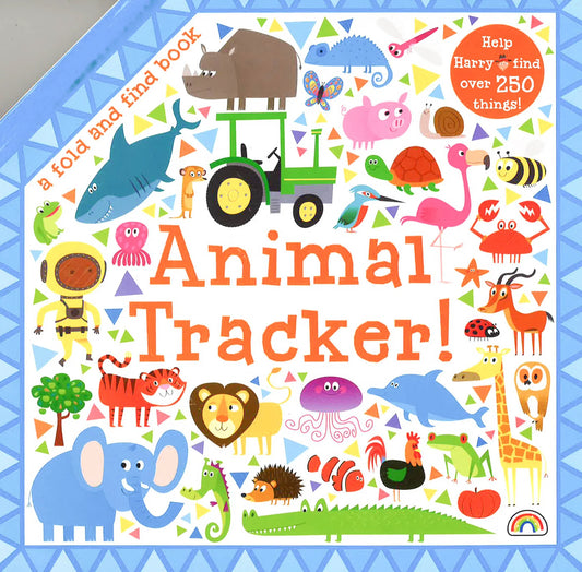 Fold and Find Animal Tracker Board Book 動物找找看紙板書 摺疊超大場景