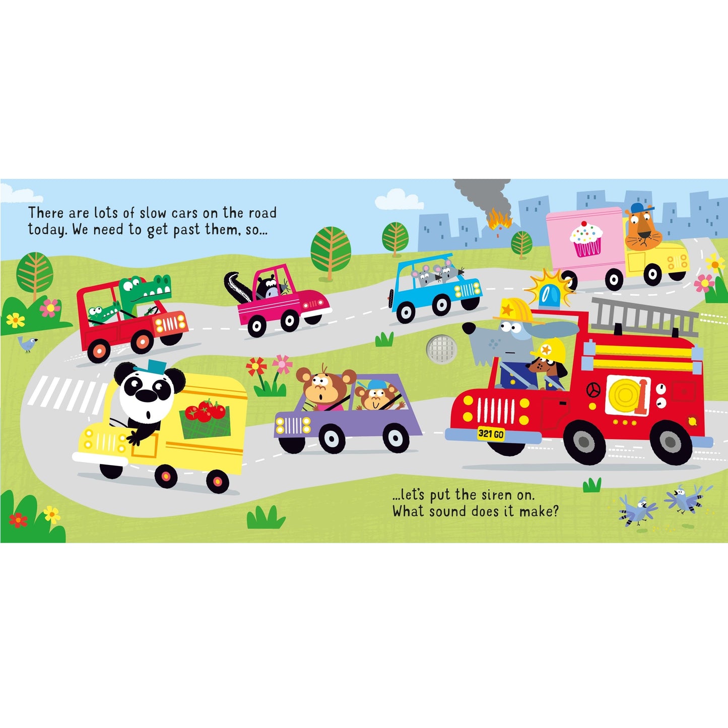 Usborne Let's go on a Fire Engine Sound Book 一起坐消防車觸摸發聲書