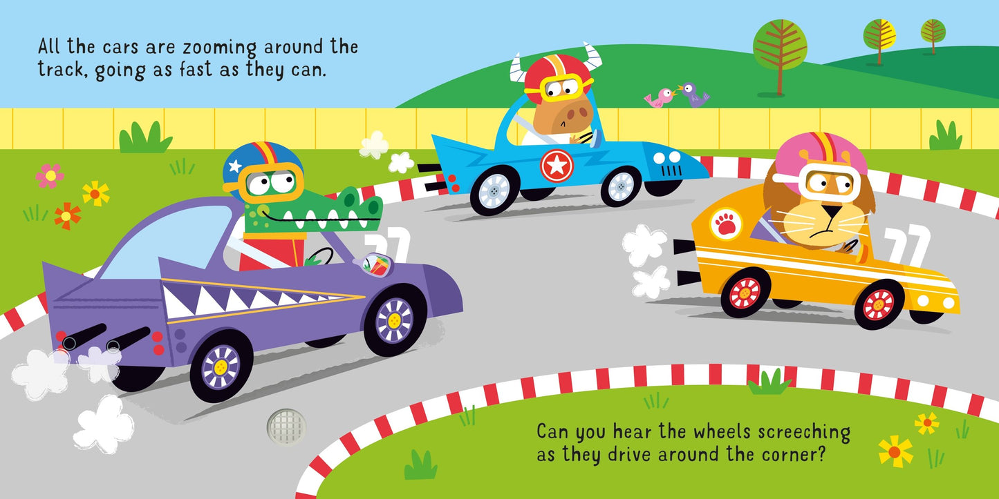 Usborne Let's go on a Racing Car!  一起開賽車觸摸發聲書