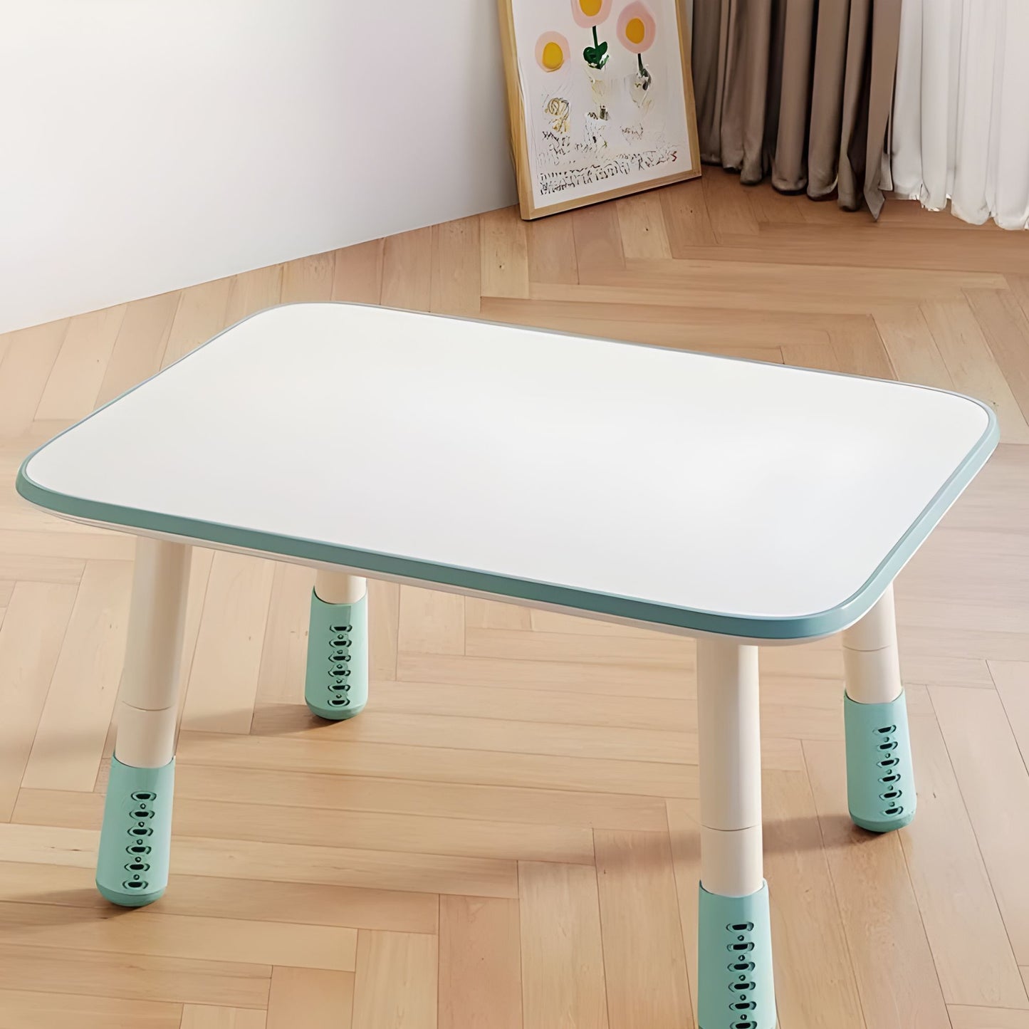 KOK Rectangular Kids Table Height Adjustable 28-55mm Erasable Graffiti Top 成長型兒童長方桌 六段升降與可塗鴉桌面