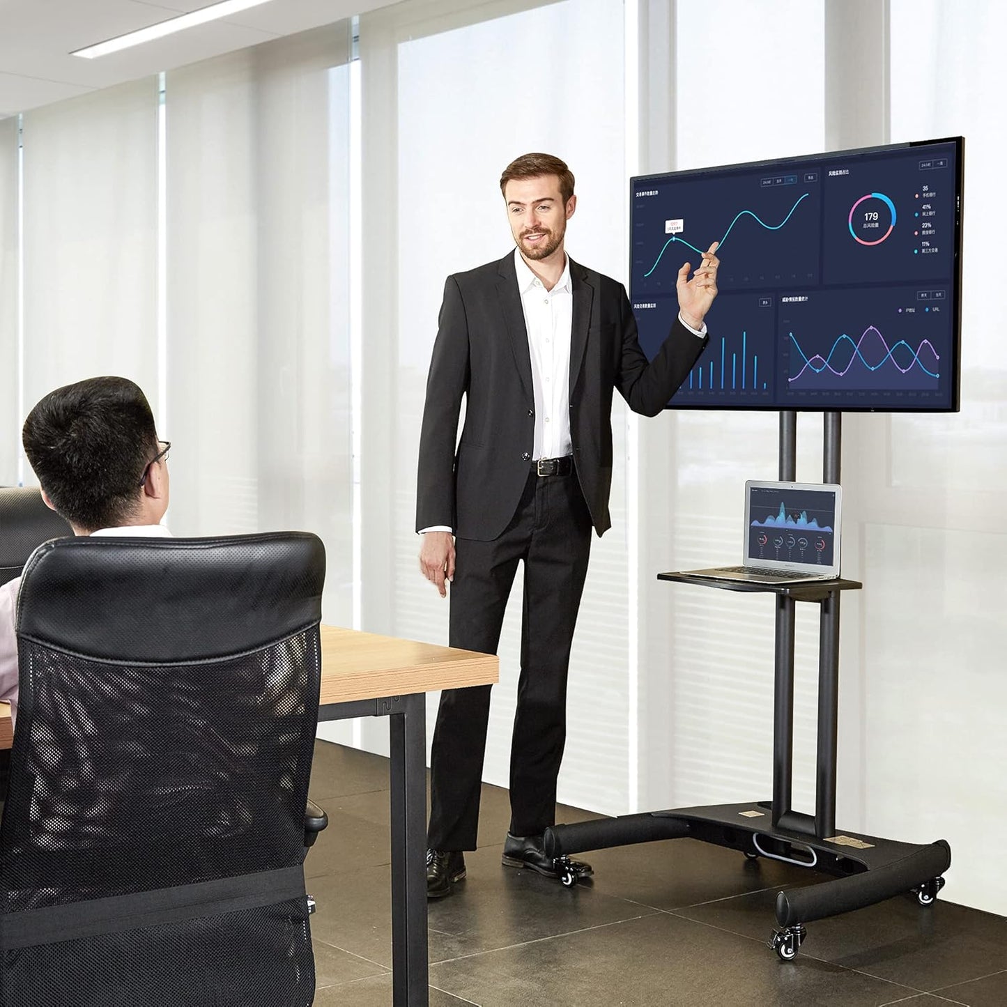 Mobile TV Monitor Stand with Wheels 移動式電視顯示器支架