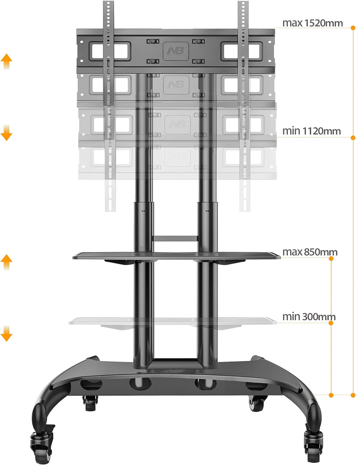 Mobile TV Monitor Stand with Wheels 移動式電視顯示器支架
