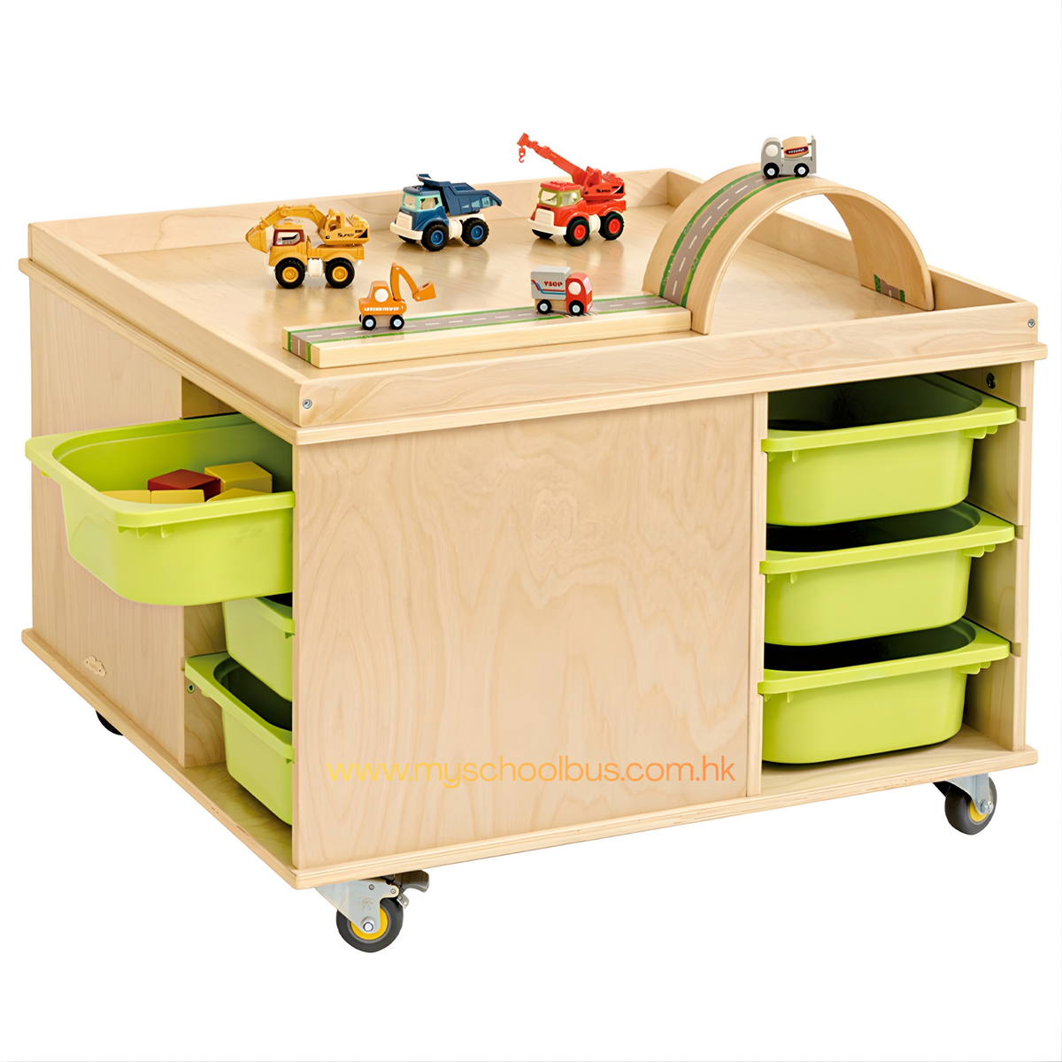 Mobile Activity Play Table with Bins & Casters 移動式多功能玩具桌連收納箱及萬向輪