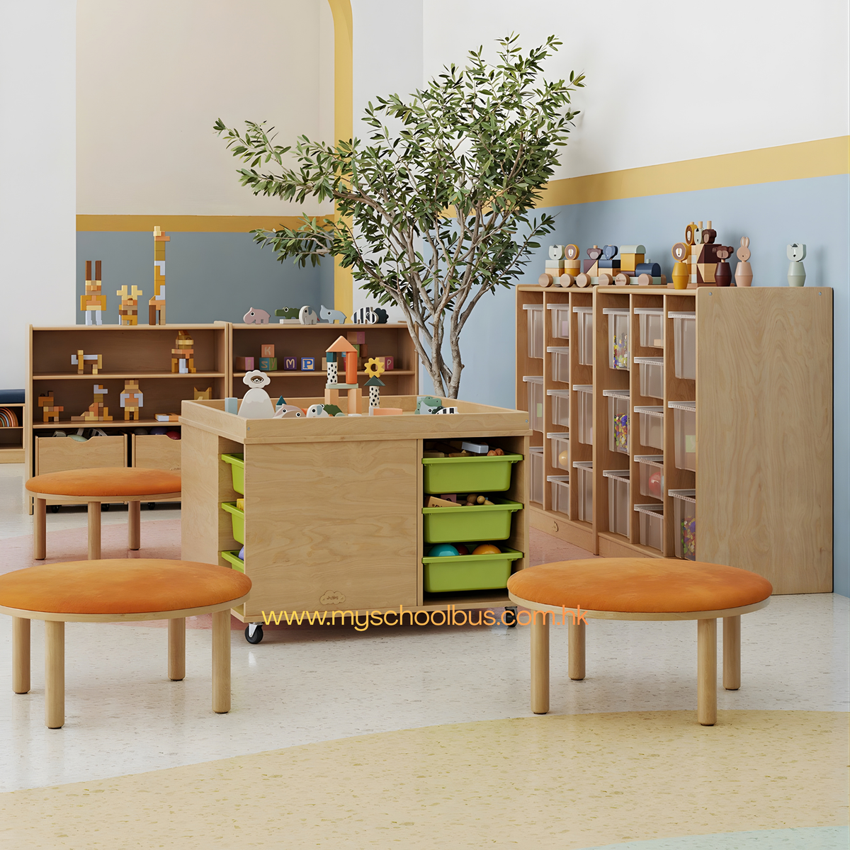 Mobile Activity Play Table with Bins & Casters 移動式多功能玩具桌連收納箱及萬向輪