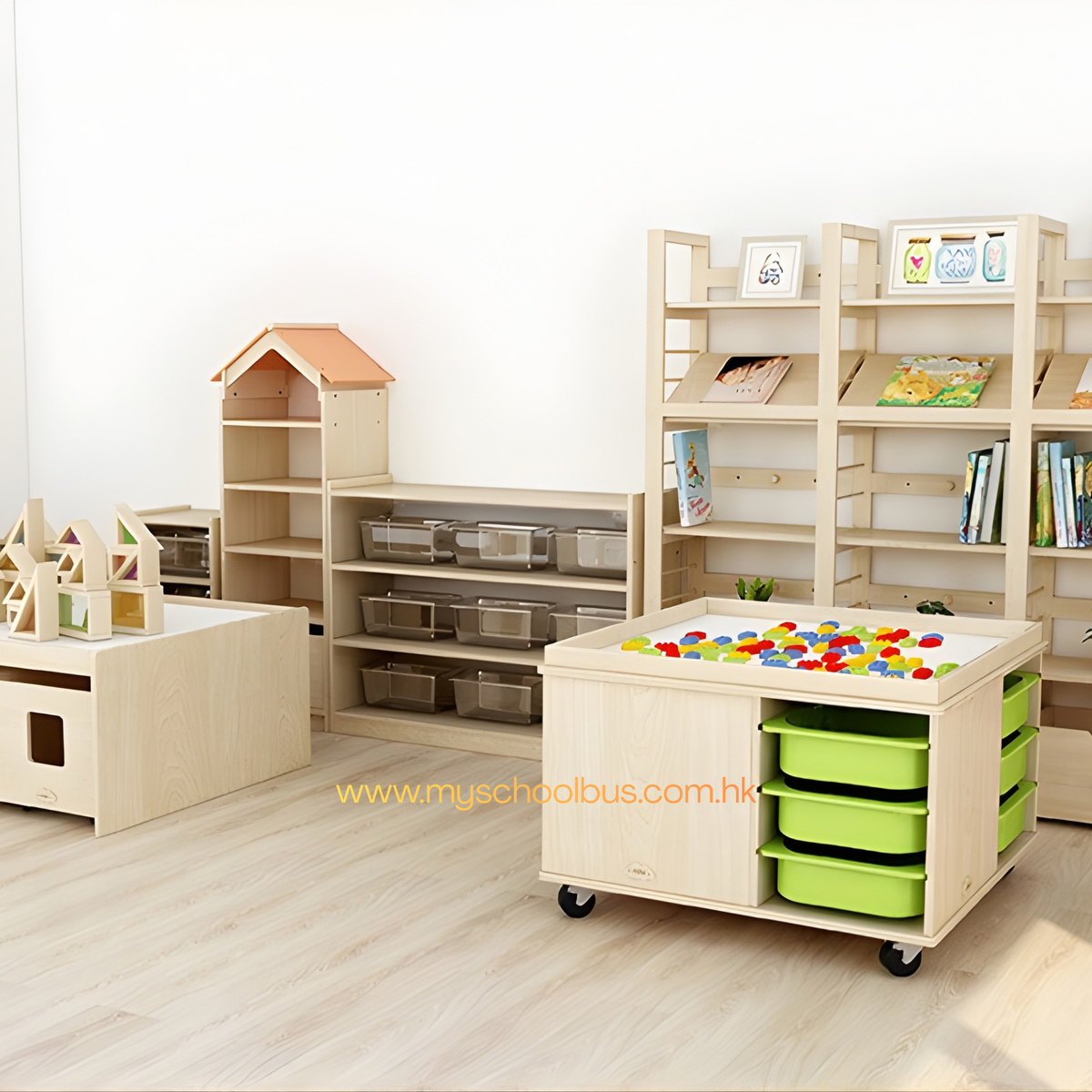Mobile Activity Play Table with Bins & Casters 移動式多功能玩具桌連收納箱及萬向輪