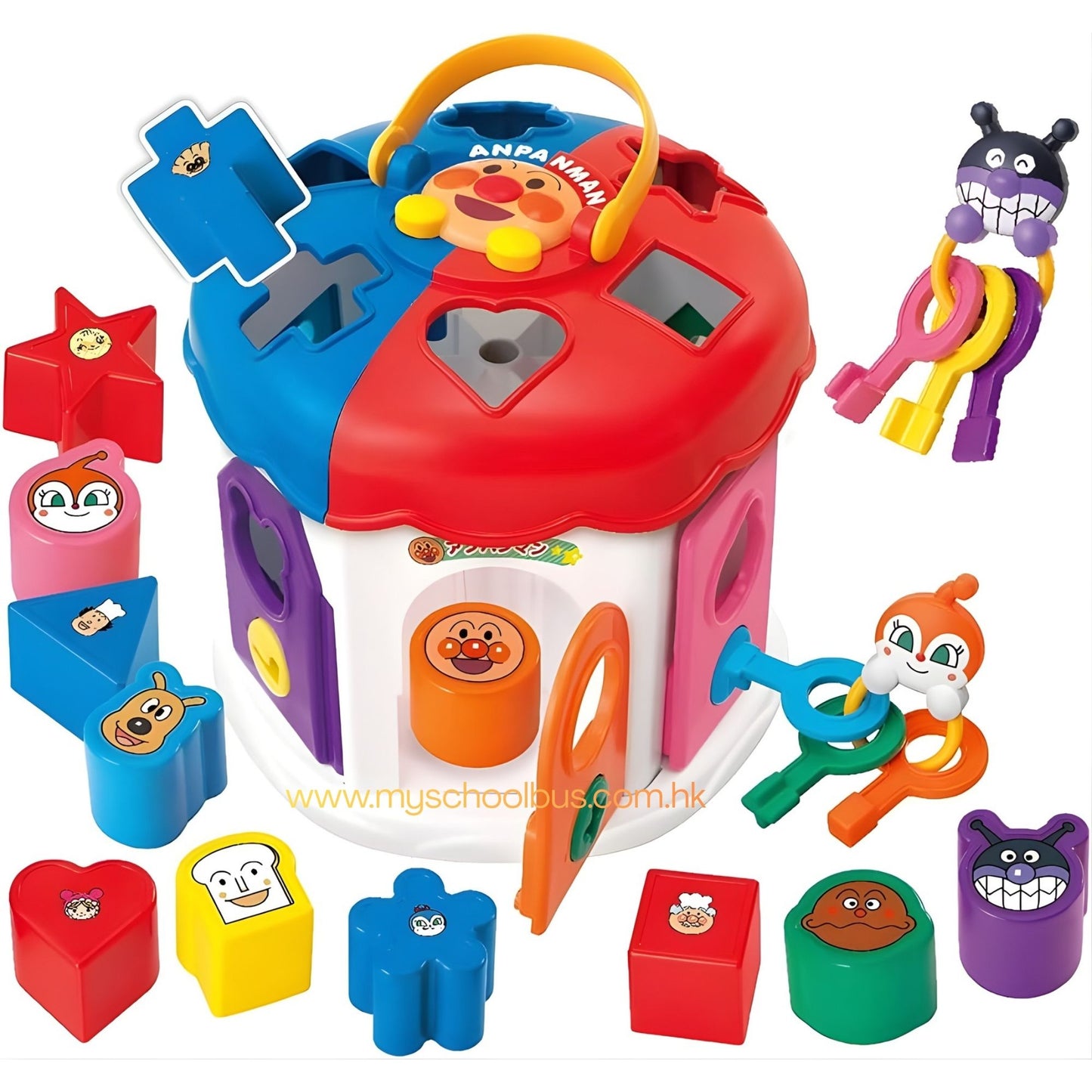 Anpanman Key-Filled Brain Development Shape Sorter House 麵包超人育腦解鎖形狀配對屋
