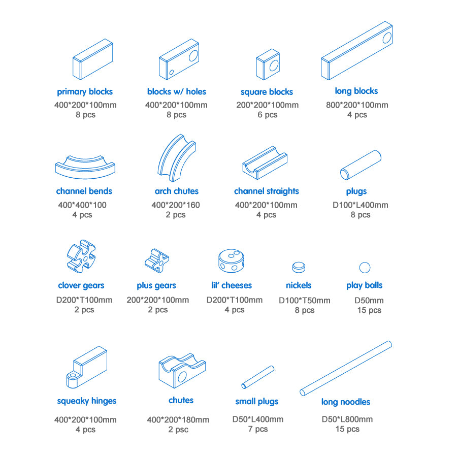 Giant Foam Blocks and Tracks Building Set of 105件 巨形建構軟積木與軌道套裝