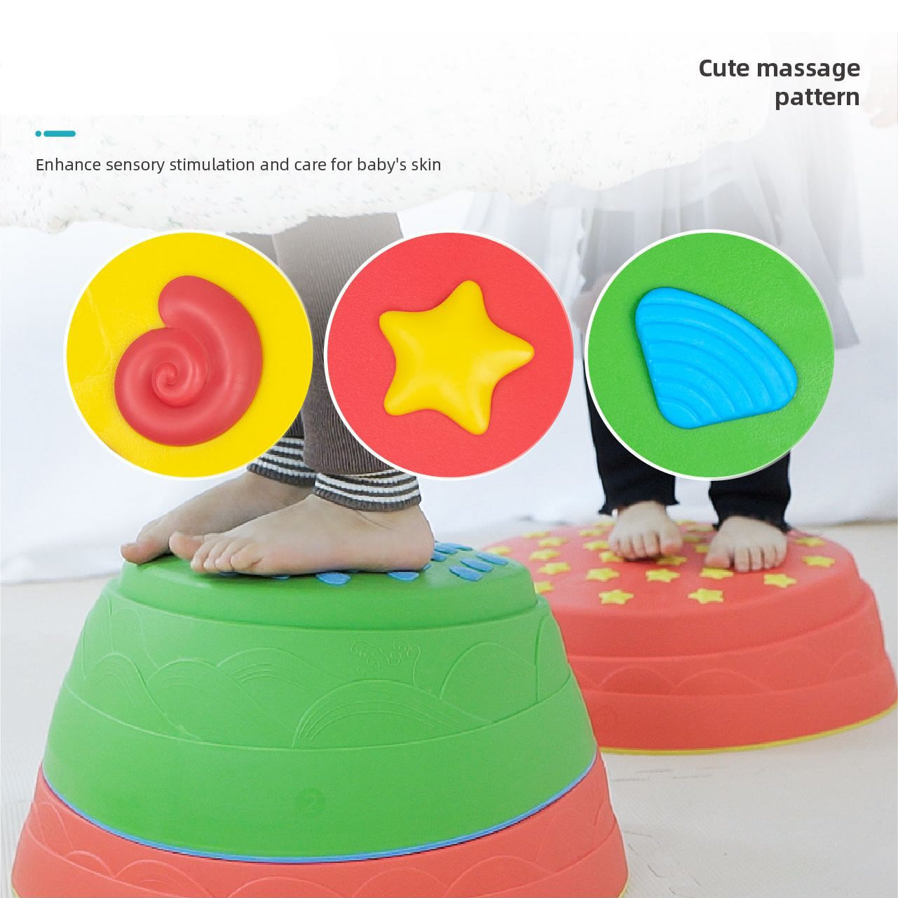 Up & Down Tactile Balance Colourful Stone, set of 6 起伏觸覺平衡石6個套組