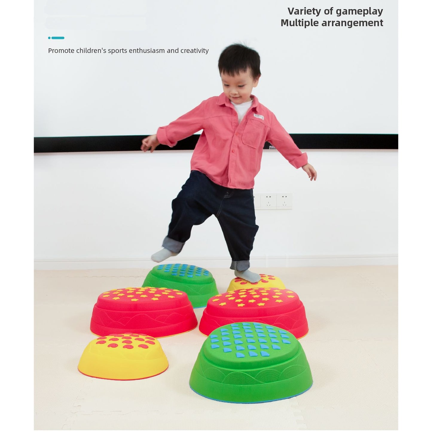 Up & Down Tactile Balance Colourful Stone, set of 6 起伏觸覺平衡石6個套組