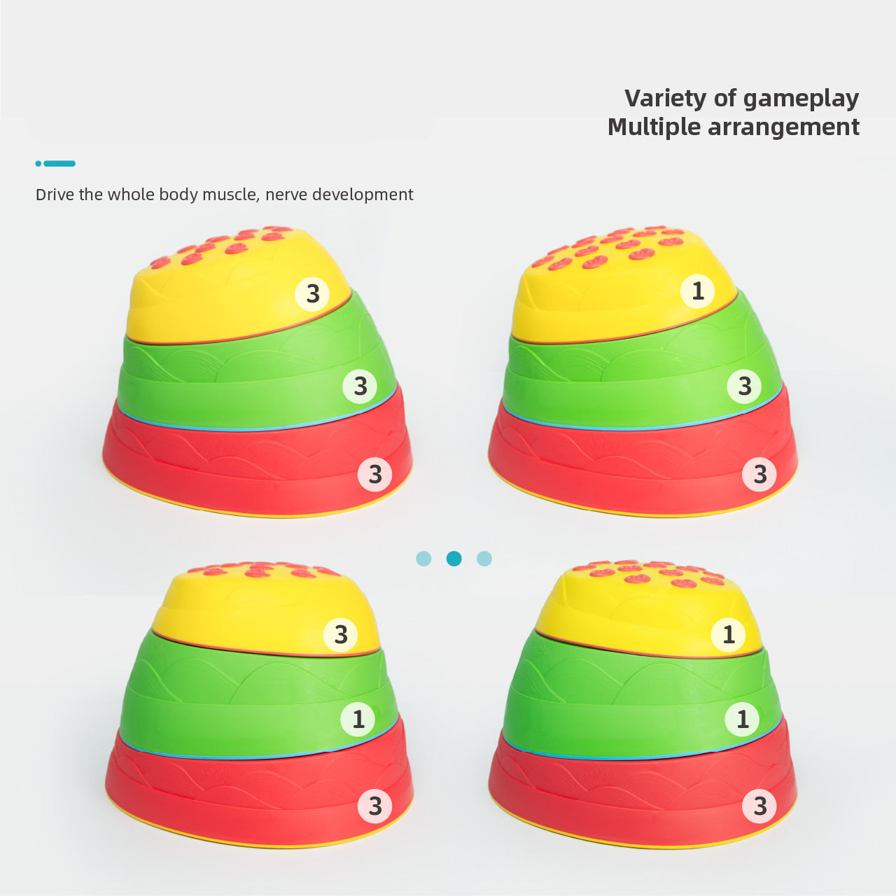 Up & Down Tactile Balance Colourful Stone, set of 6 起伏觸覺平衡石6個套組