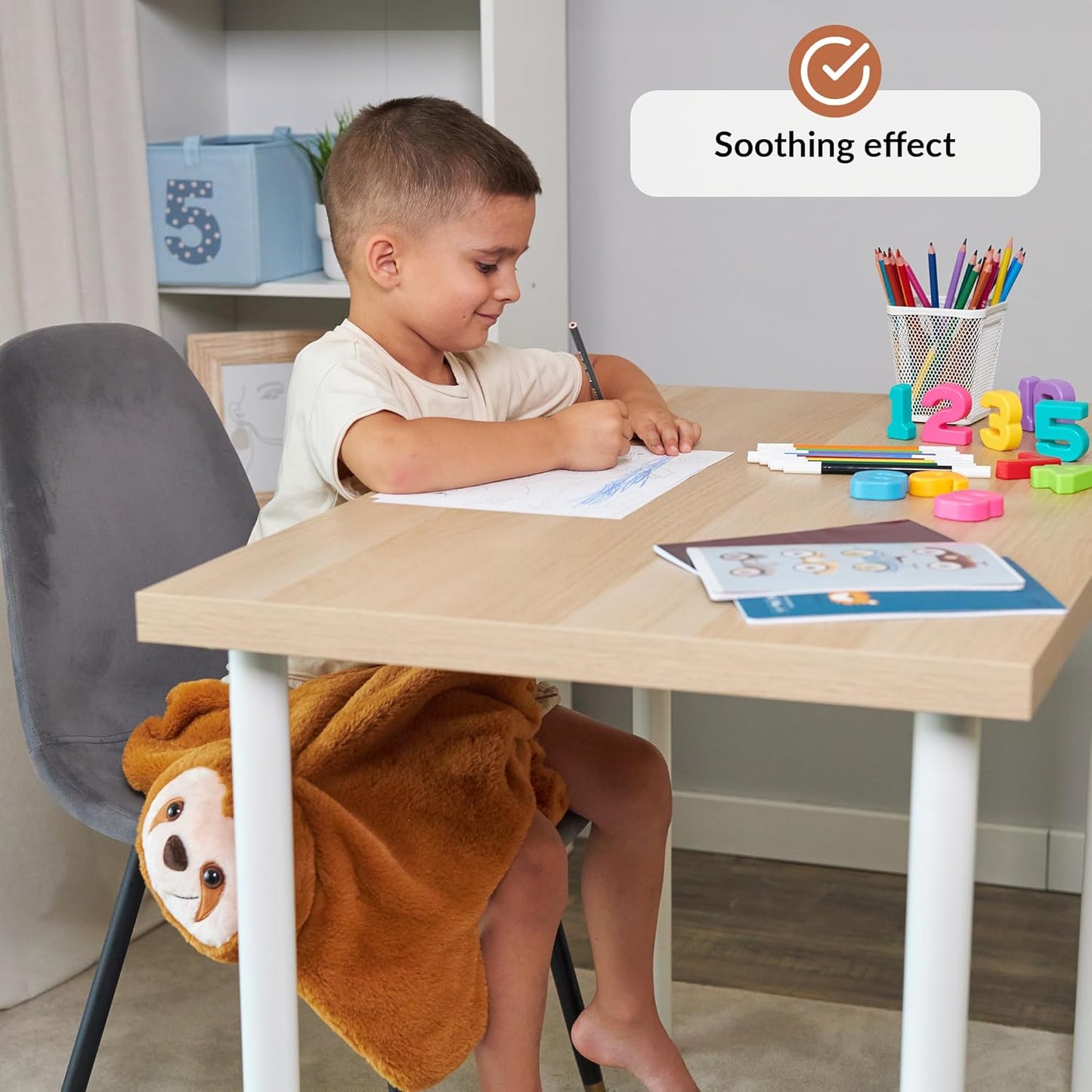 2.3kg Premium Weighted Sensory Lap Pad – Calming Fidget Plush Sloth for Anxiety and Focus 小樹懶重力感官安撫玩偶