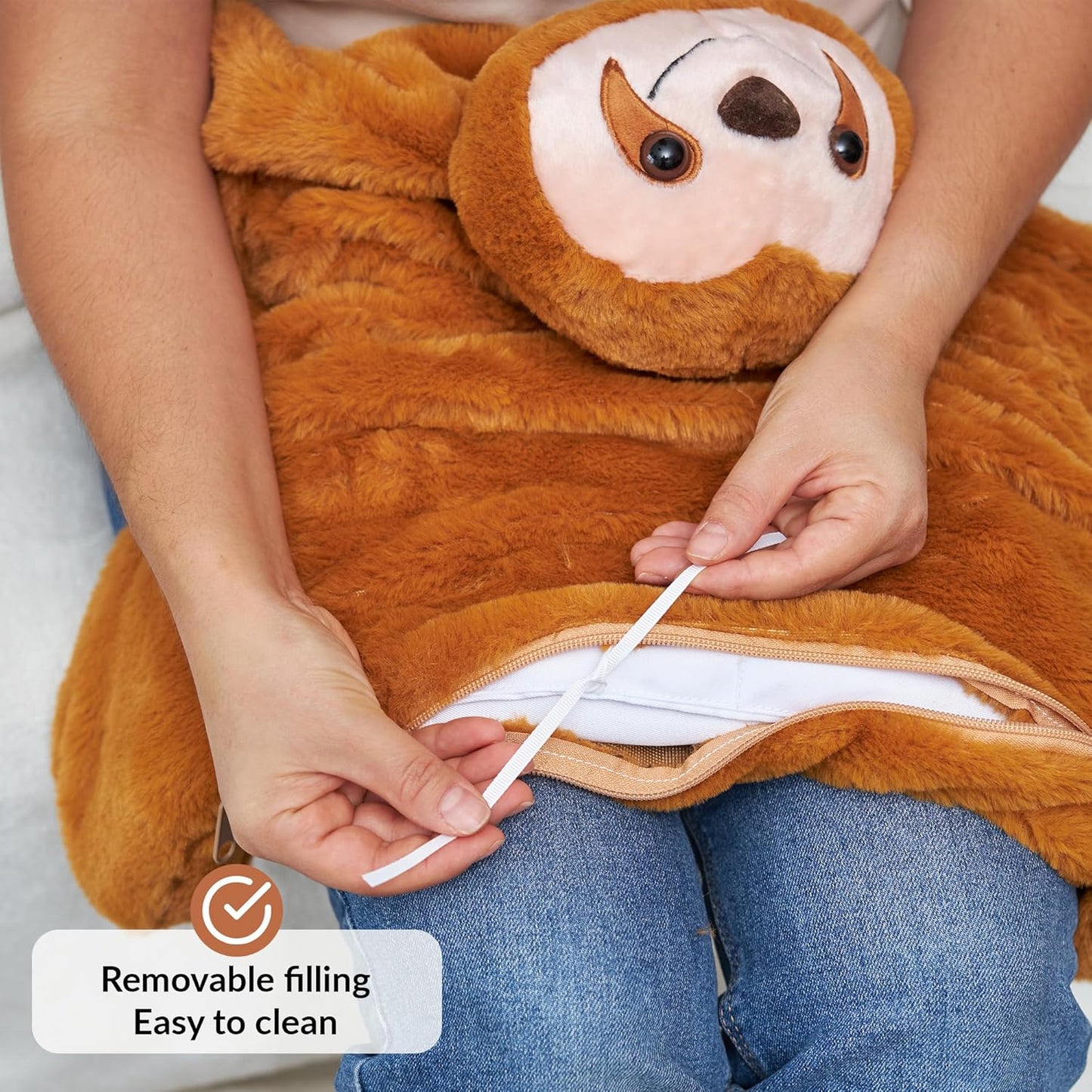 2.3kg Premium Weighted Sensory Lap Pad – Calming Fidget Plush Sloth for Anxiety and Focus 小樹懶重力感官安撫玩偶