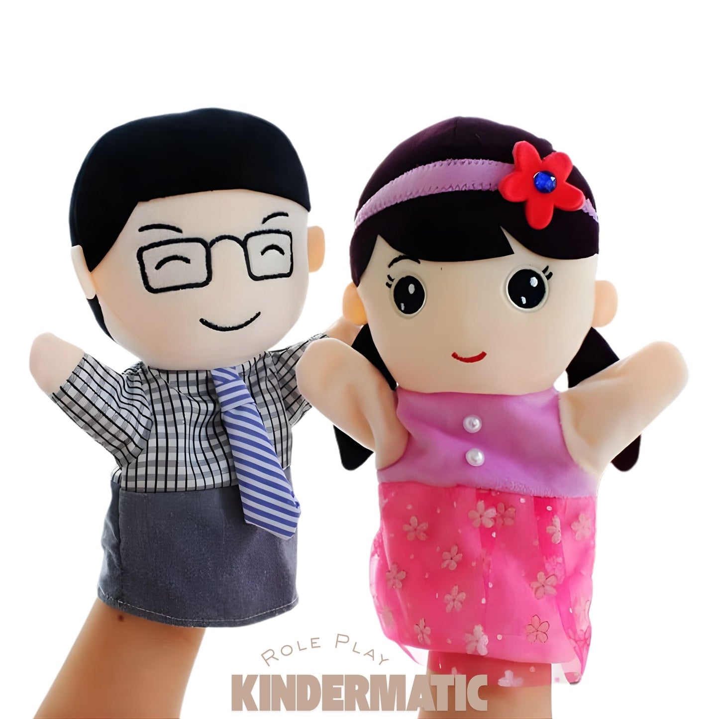 Kindermatic Chinese Family Hand Puppets Set of 6 25cm 中國家庭手偶 6 件套
