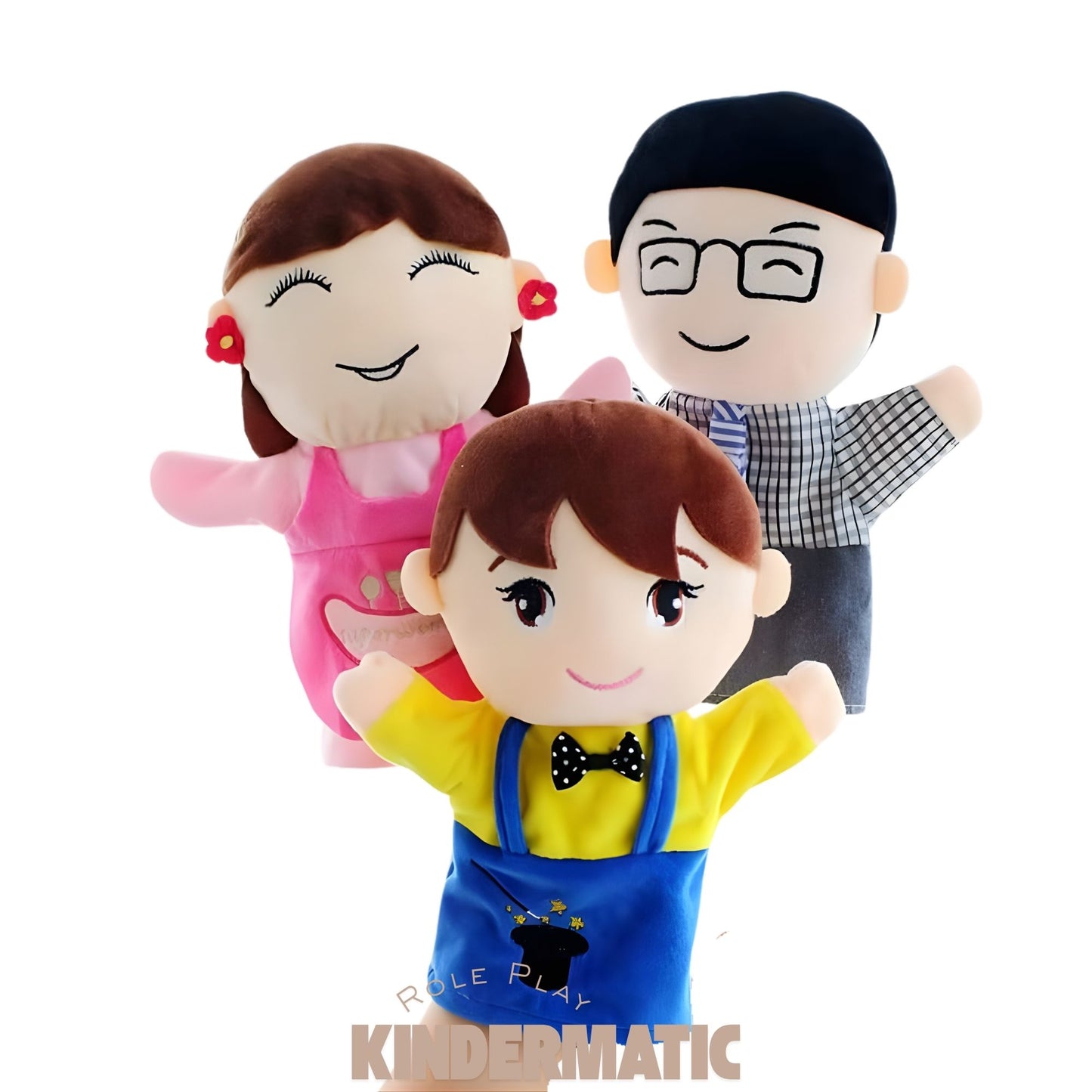 Kindermatic Chinese Family Hand Puppets Set of 6 25cm 中國家庭手偶 6 件套