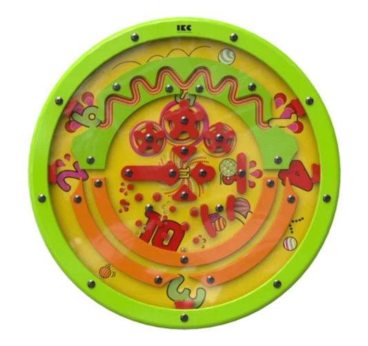 Spinball Wooden Wall Game Module with Wall Mounting Panel 旋轉彈珠迷宮兒童感統壁掛式木製遊戲板 沙漠滑塊拼圖牆上遊戲板