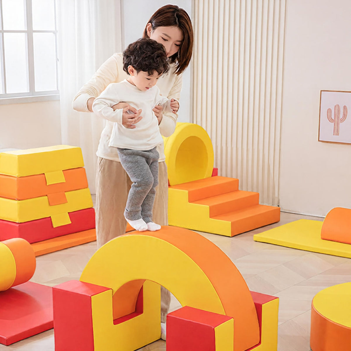 Climb & Play Soft Blocks ROY Color Set of 22 件 可自由組合 紅橙黃三色 感統體能訓練組合