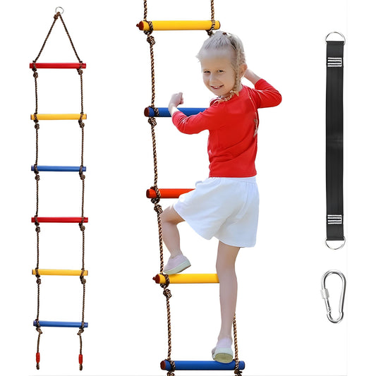 Obstacle Course Attachment Climbing Rope Ladder 2m Max Load 100KG CPC Safety Approval 兒童障礙訓練 攀爬繩梯