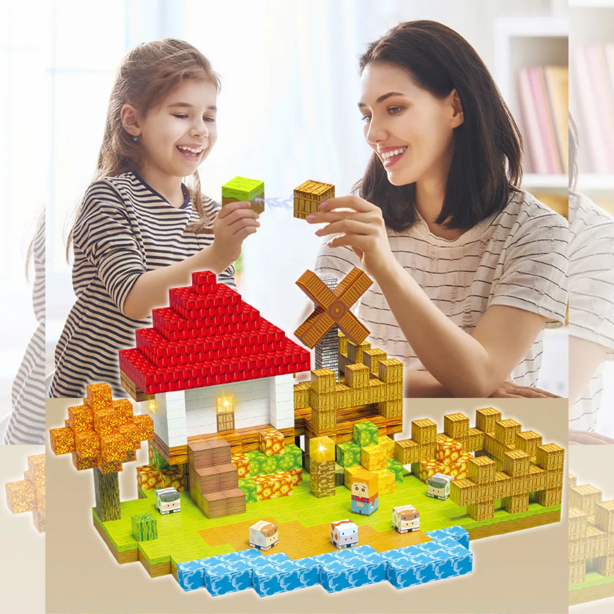 2CM Magnetic Building Blocks Toy Farm Set of 100 塊農場套裝