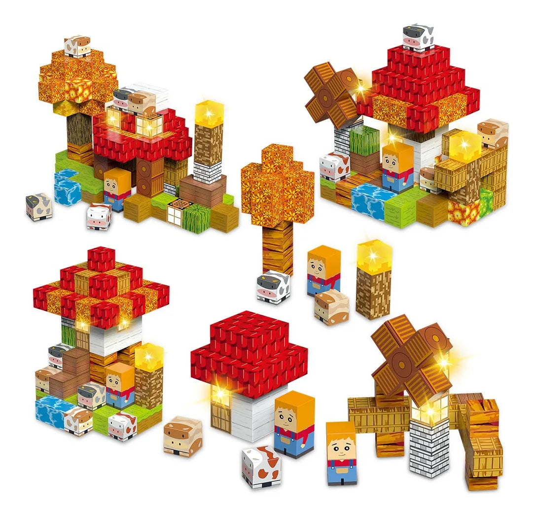 2CM Magnetic Building Blocks Toy Farm Set of 100 塊農場套裝