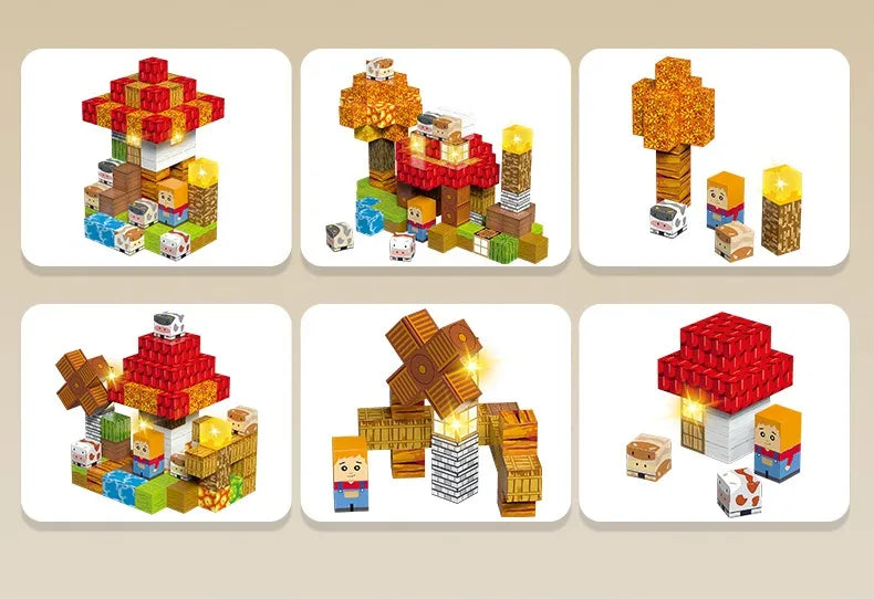 2CM Magnetic Building Blocks Toy Farm Set of 100 塊農場套裝