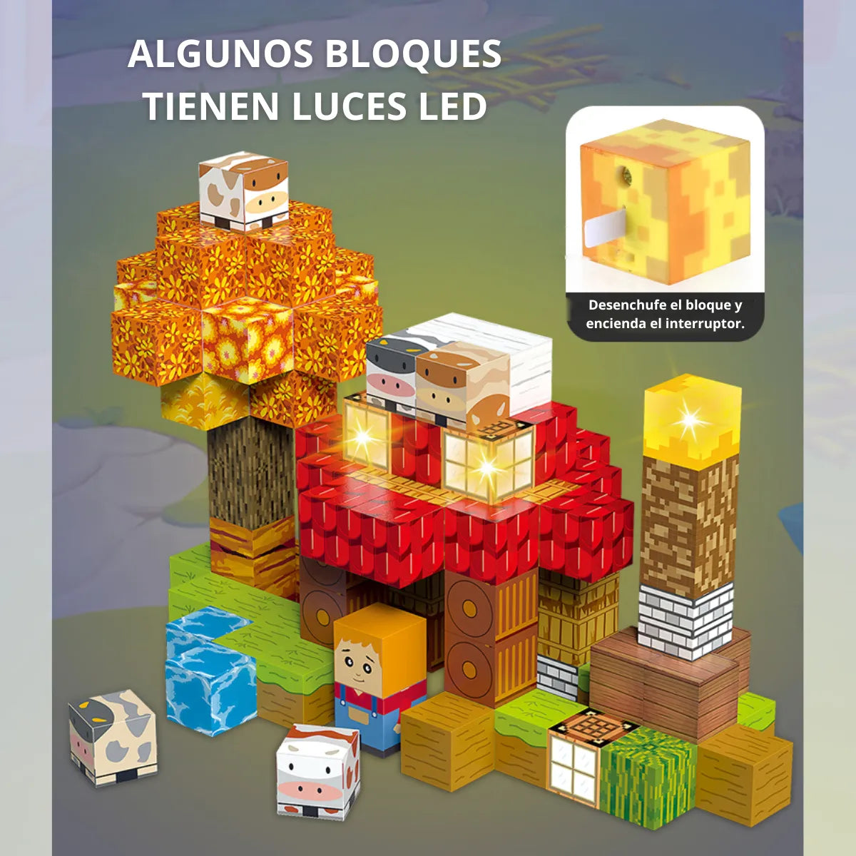 2CM Magnetic Building Blocks Toy Farm Set of 100 塊農場套裝