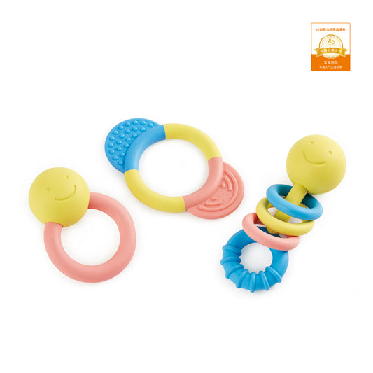 Hape Rattle & Teether Collection  搖鈴&牙膠三件套（大米材質）