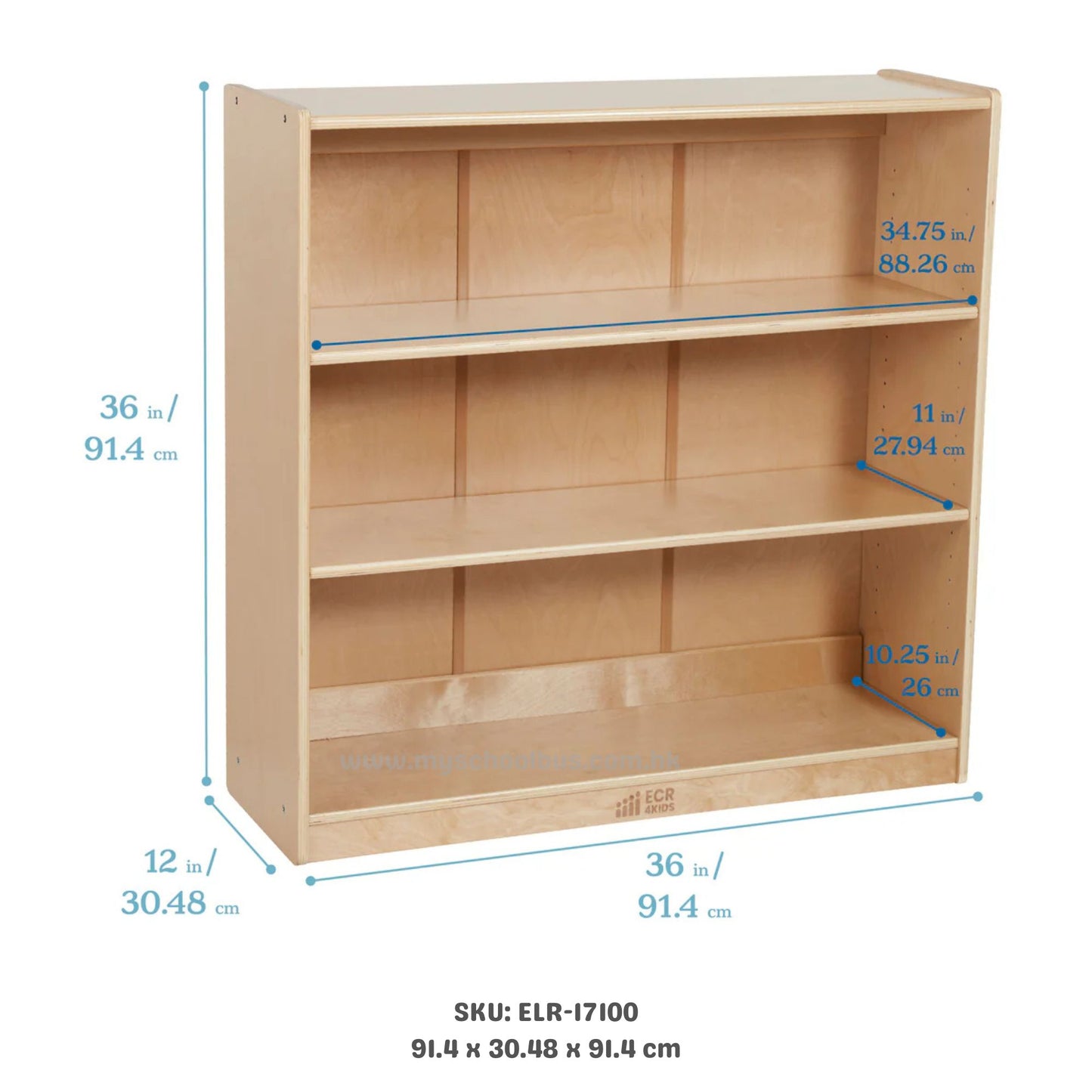 ECR4Kids Wooden Classic Bookcase with Adjustable Shelves 木製經典書架-配備可調式層板