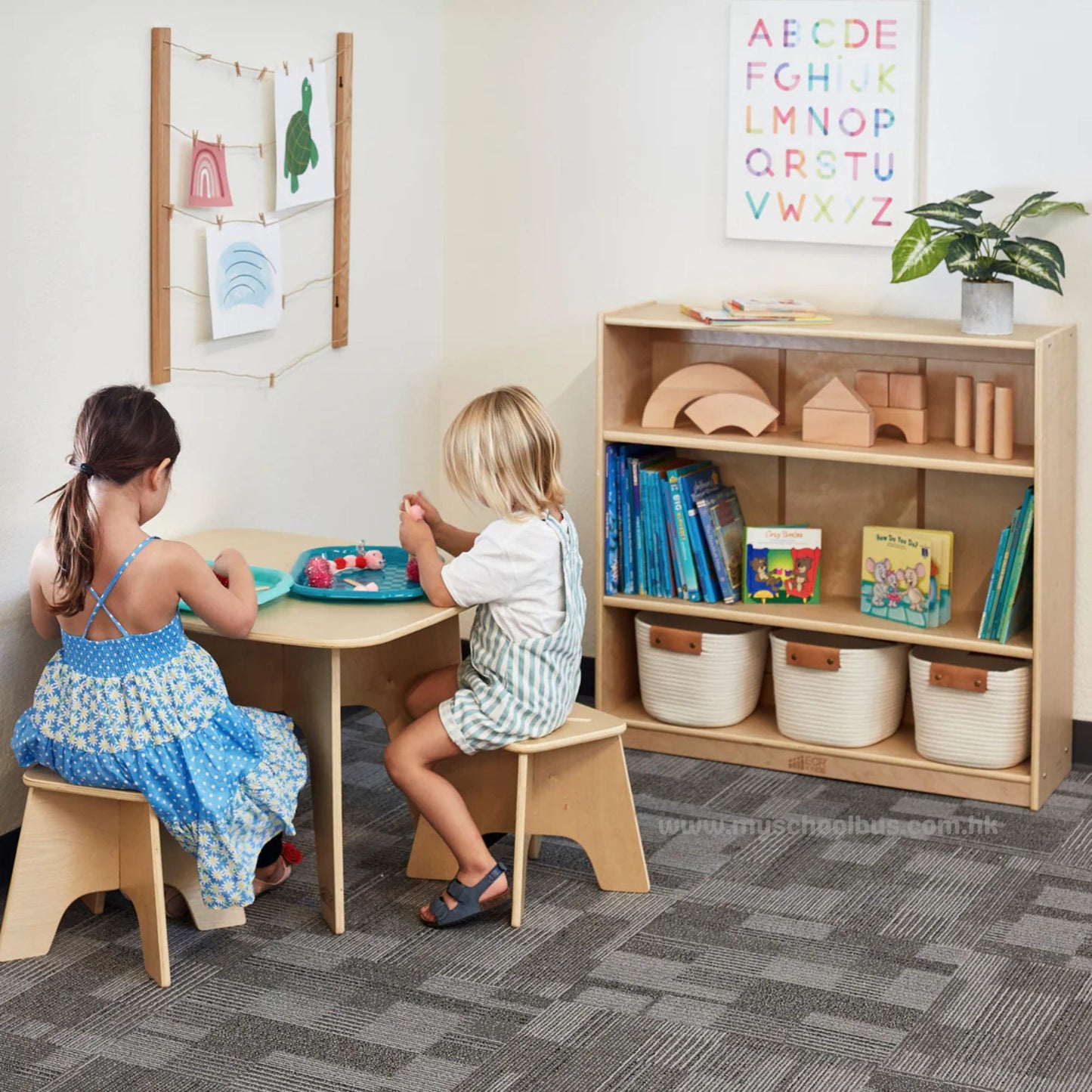 ECR4Kids Wooden Classic Bookcase with Adjustable Shelves 木製經典書架-配備可調式層板