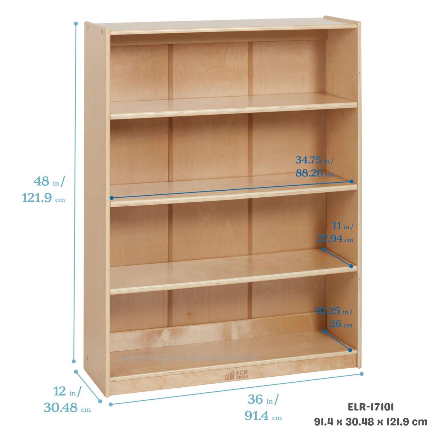 ECR4Kids Wooden Classic Bookcase with Adjustable Shelves 木製經典書架-配備可調式層板