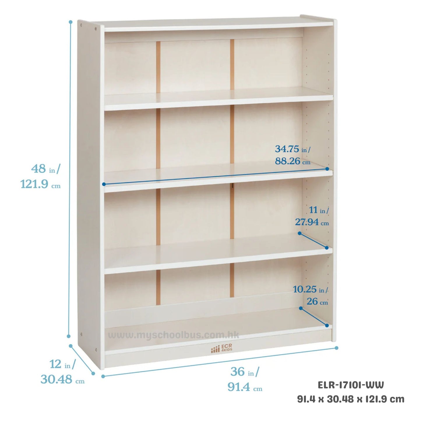 ECR4Kids Wooden Classic Bookcase with Adjustable Shelves 木製經典書架-配備可調式層板