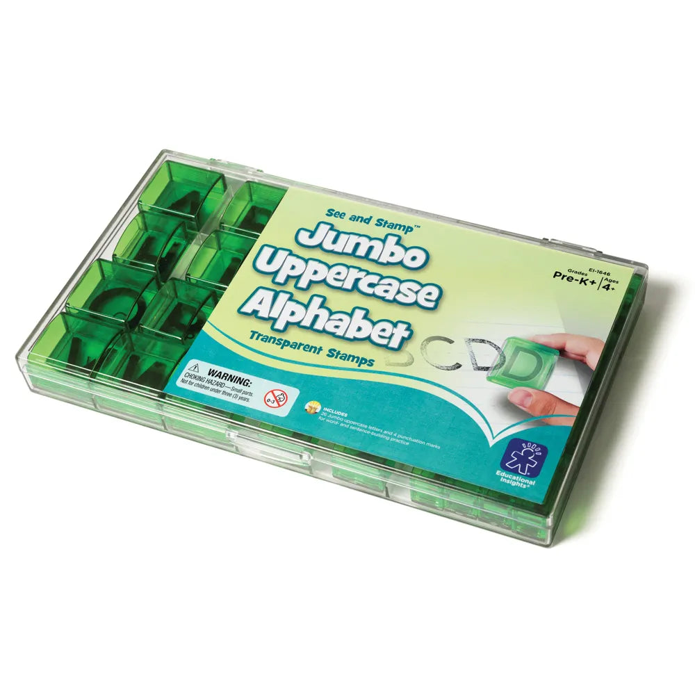 Educational Insights See & Stamp Jumbo Alphabet Transparent Stamps- Uppercase 20 pieces
