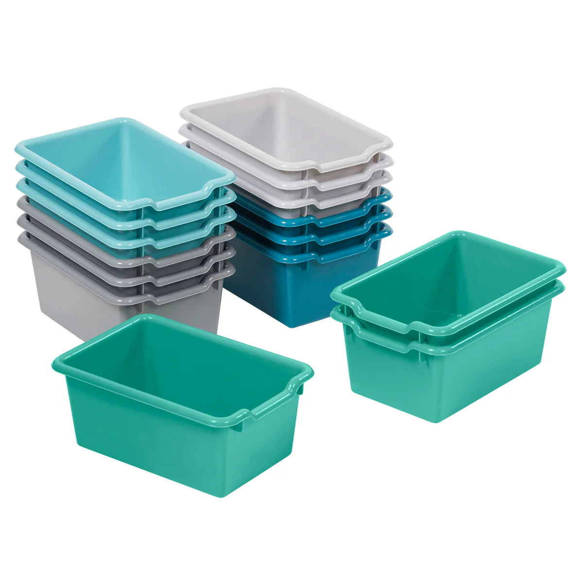 Scoop Front Storage Bin 240*203*127mm Set of 6 可疊塑料儲物箱