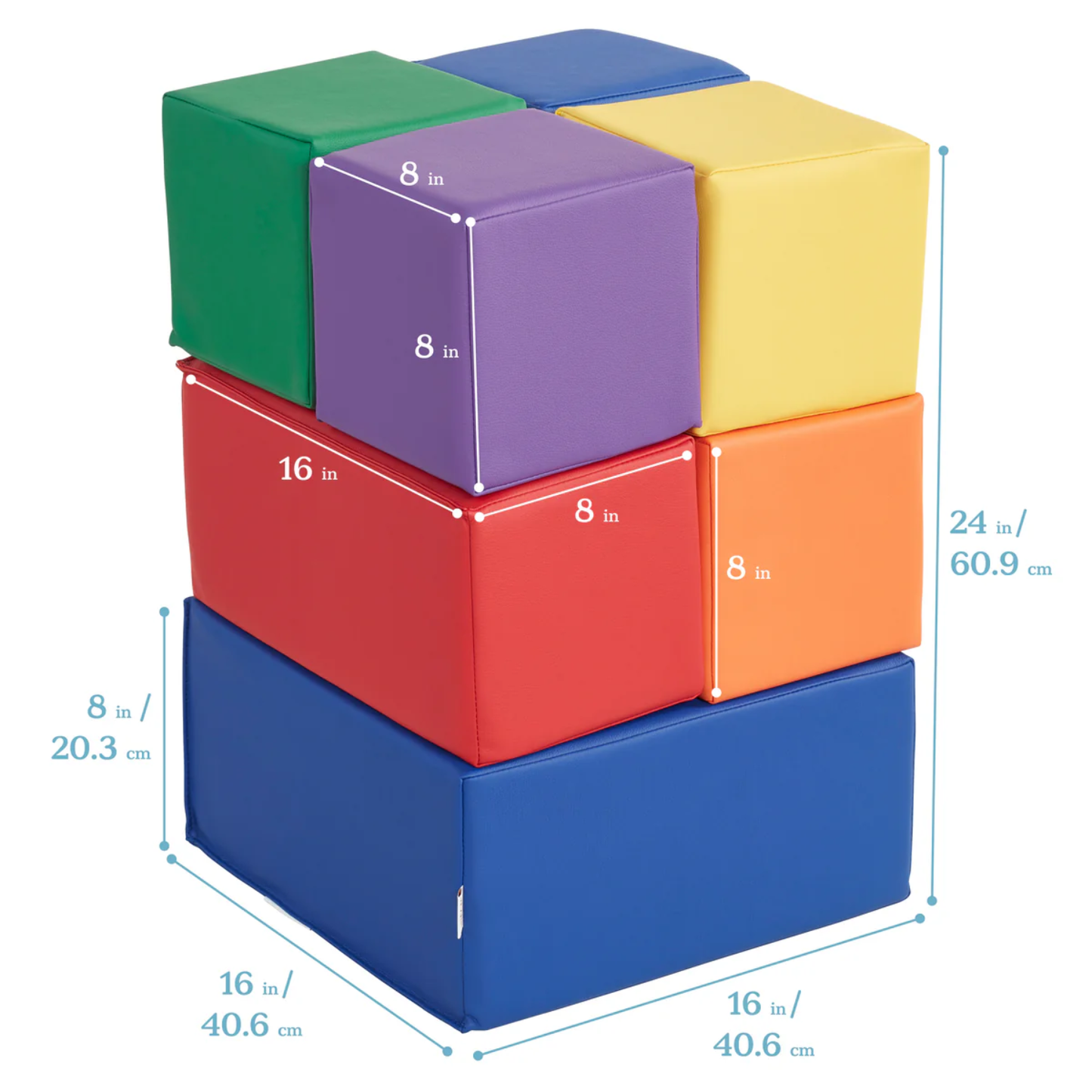 ECR4KIDS Large Foam Building Blocks, 7-Piece 軟包大積木7件套
