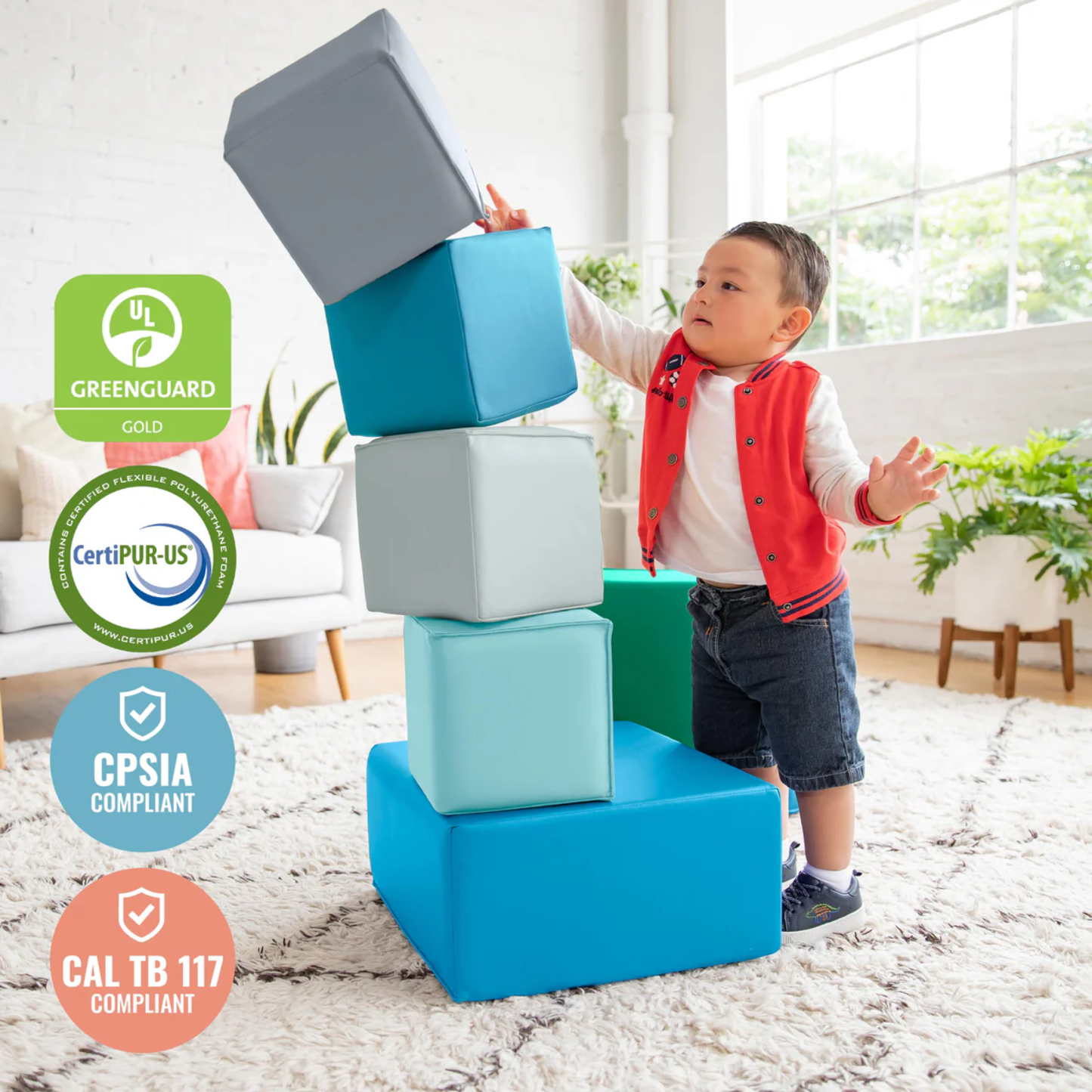 ECR4KIDS Large Foam Building Blocks, 7-Piece 軟包大積木7件套