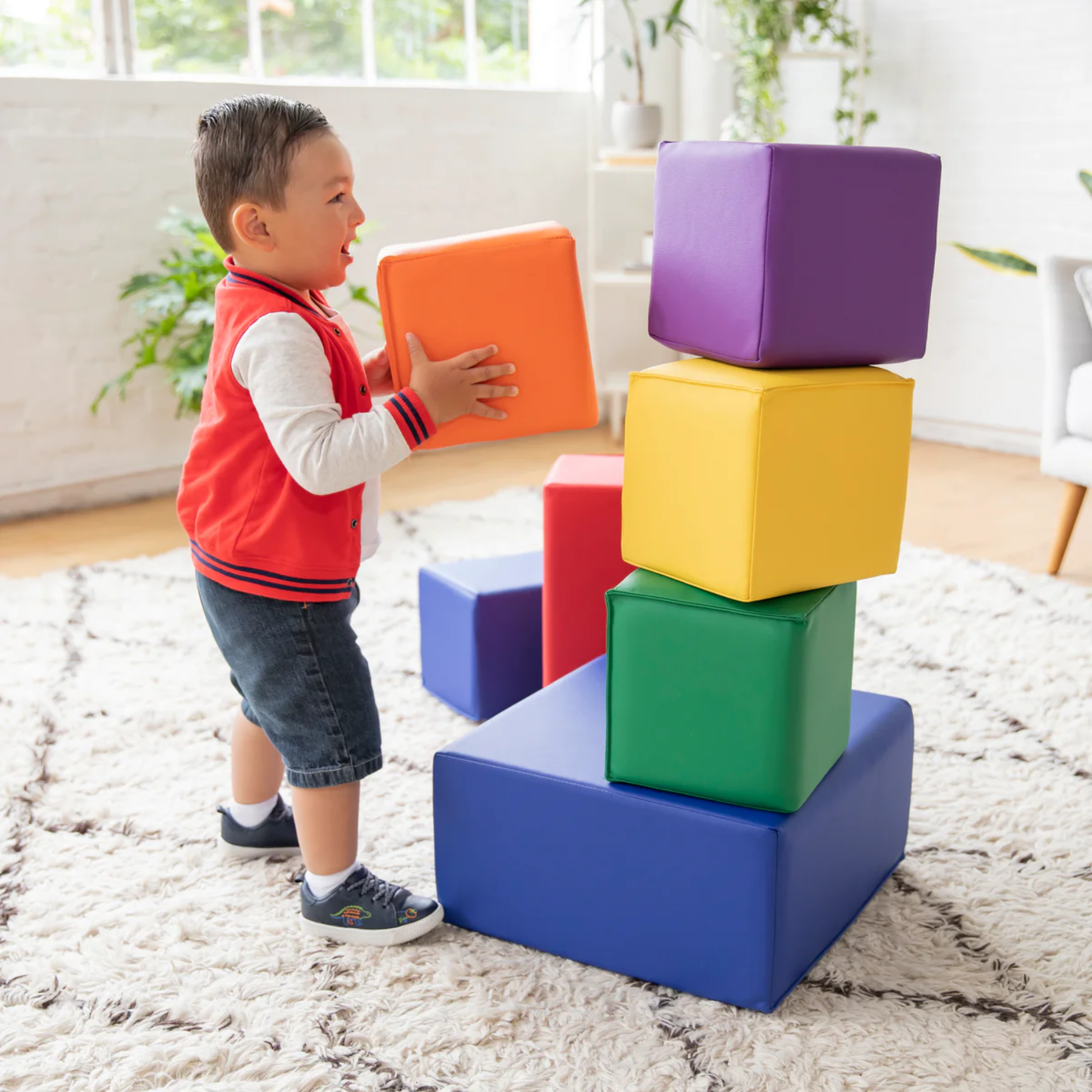 ECR4KIDS Large Foam Building Blocks, 7-Piece 軟包大積木7件套