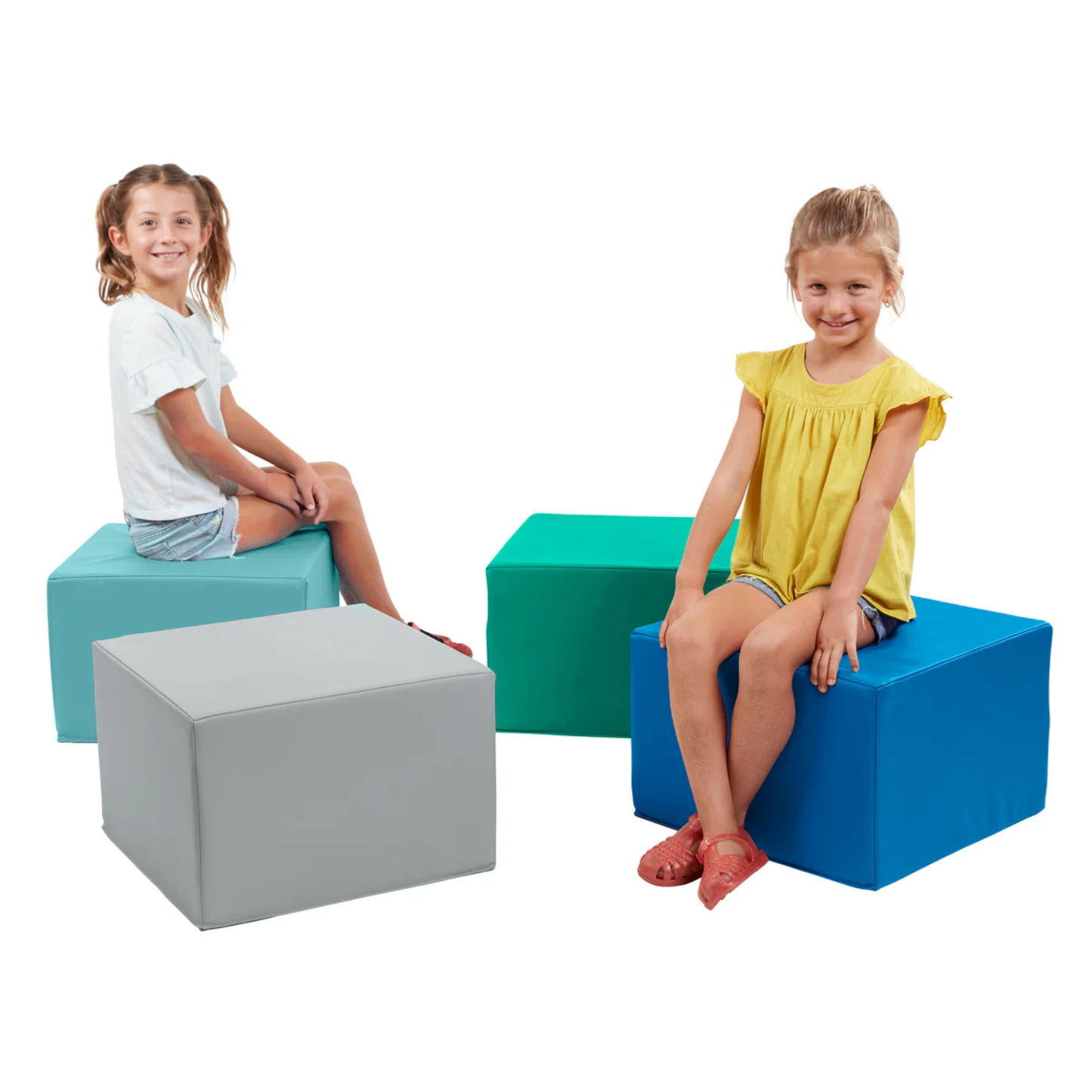 ECR4KIDS Square Foam Ottoman Seating Set, 4-Piece 正方沙發凳4件套