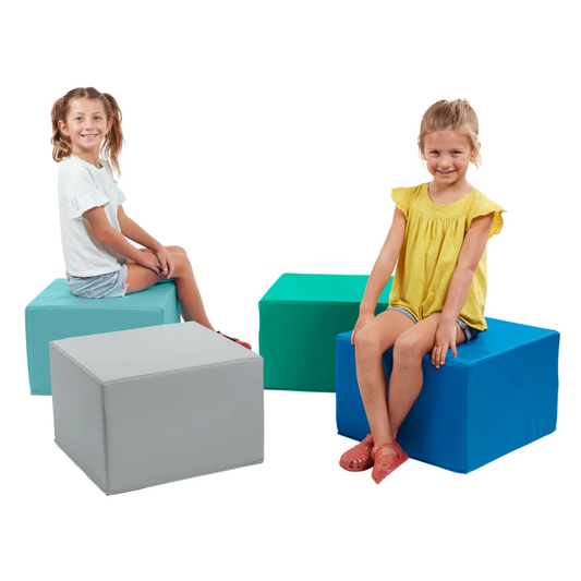 ECR4KIDS Square Foam Ottoman Seating Set, 4-Piece 正方沙發凳4件套
