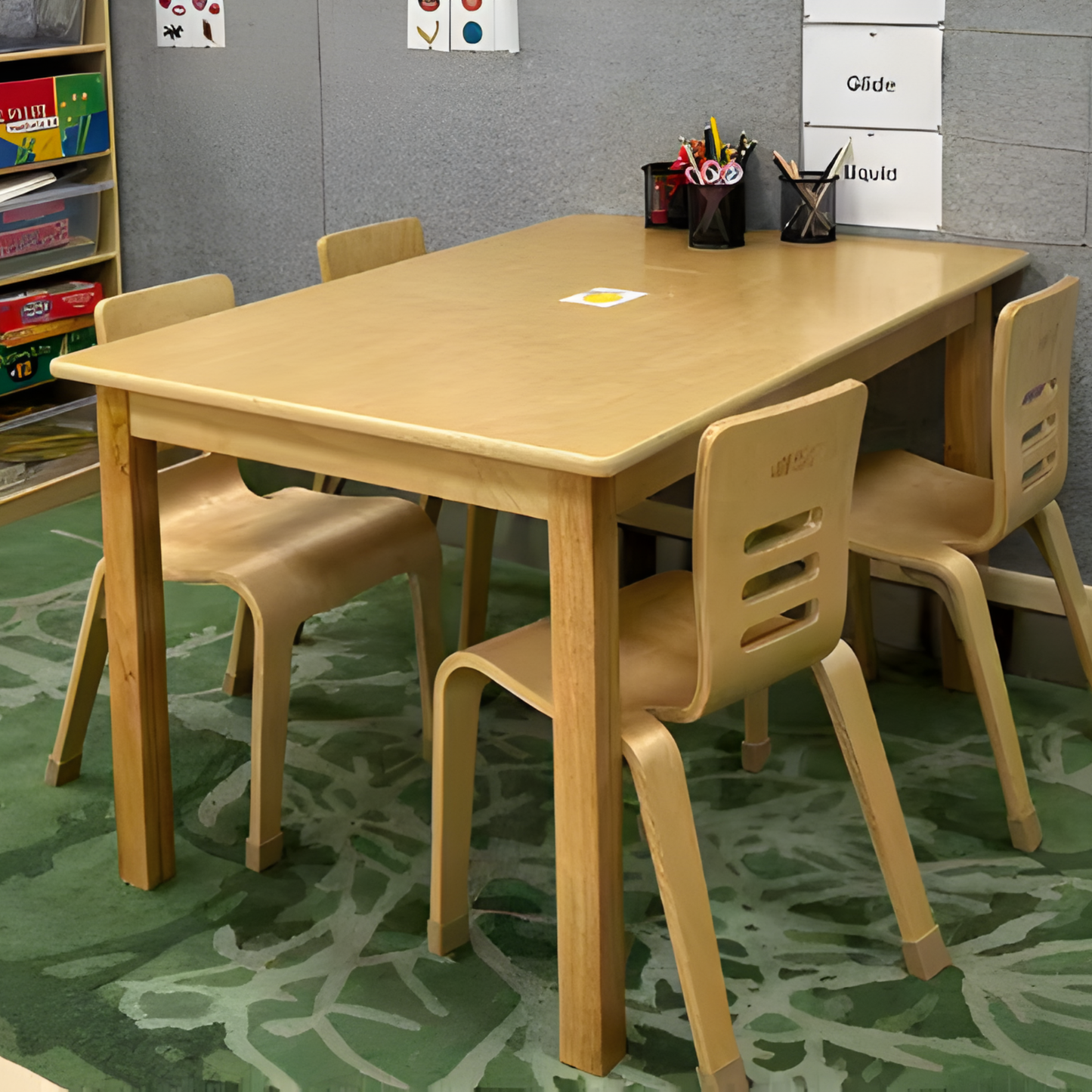 ECR4Kids Rectangle Table with Hardwood Leg 實木腿長方桌 61x91cm