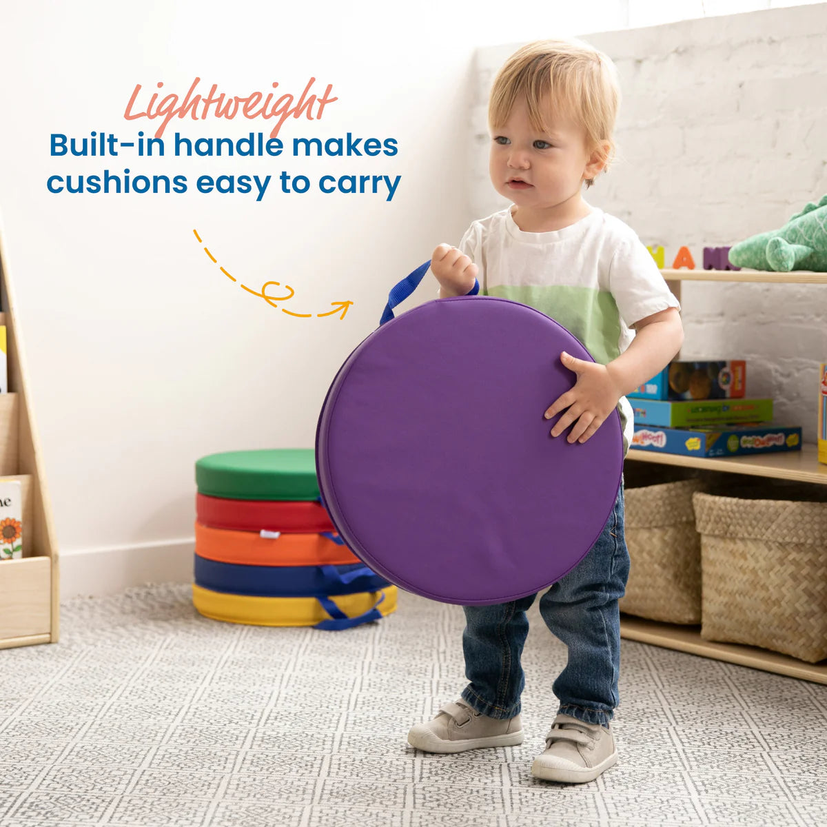 Softzone Round Cushion with Handle Set of 6件套 帶提把彩虹圓形地墊