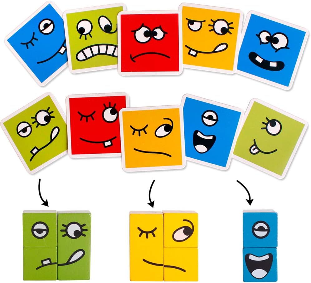 Expression Blocks Expression Puzzle Building Blocks Flip & Match Game 表情積木配對遊戲 – MY ...